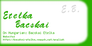 etelka bacskai business card